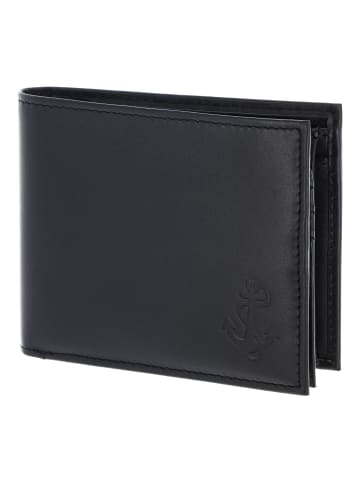 oxmox Leather Geldbörse RFID Schutz Leder 12 cm schwarz-freedom anchor