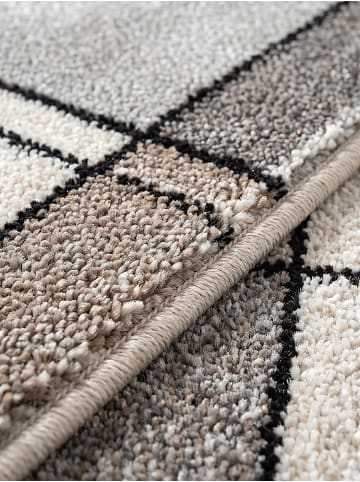 KADIMA DESIGN Teppich Niederflor Patchwork pflegeleicht Wohnzimmer Flur Esszimmer in Beige