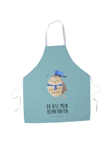 Mr. & Mrs. Panda Vorbinder Eule Matrose mit Spruch in Türkis Pastell