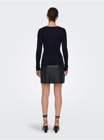 JACQUELINE de YONG Strickpullover Slim Fit V-Ausschnitt Langarm Basic in Schwarz-2