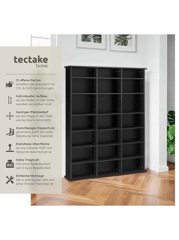 tectake Medienregal Stevie in Holzoptik 105,5x19x136,5cm
