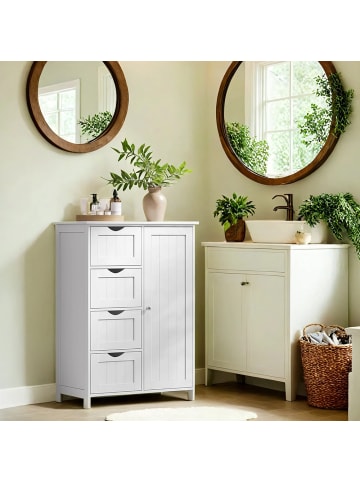 VASAGLE Badezimmerschrank Sofie in Weiß - (B)65 x (H)90 x (T)35 cm