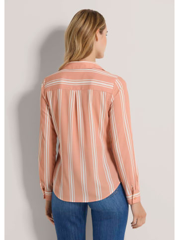 MADELEINE Langarm Streifenbluse mit Hemdkragen in puderrosé / apricot / multicolor
