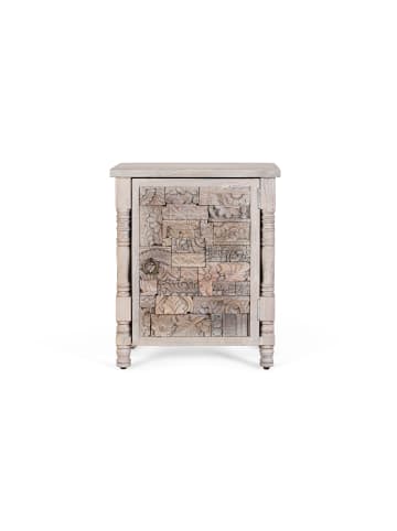 Giner y Colomer Nachttisch aus recyceltem Eichenholz, 55 cm, Boho-Stil