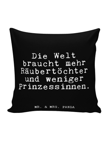 Mr. & Mrs. Panda 40x40 Kissen Die Welt braucht mehr... mit Spruch in Schwarz