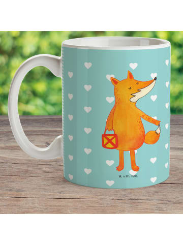 Mr. & Mrs. Panda Reisebecher Fuchs Laterne ohne Spruch in Türkis Pastell