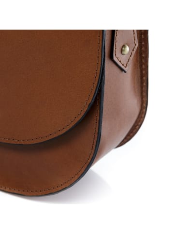 SID & VAIN Leder-Umhängetasche Leder Schultertasche Damen TRISH in braun