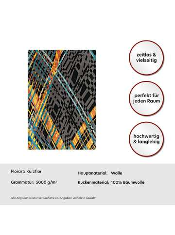 Arte Espina Wohnzimmer Teppich – Kurzflorteppich Diamond 8050 in multi - grau - rechteckig