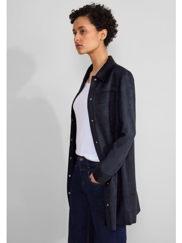 Street One Long Velours Jacke in Blau