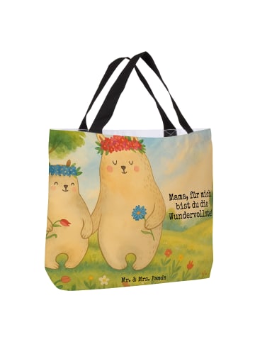 Mr. & Mrs. Panda Shopper Damen Bären mit Blumenkranz Design mit ... in Weiß