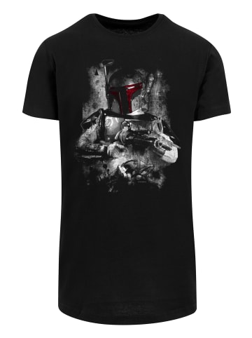 F4NT4STIC Long Cut T-Shirt Star Wars Boba Fett Distressed in schwarz