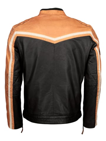Mustang Lederjacke 31024850 in schwarz/orange