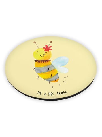 Mr. & Mrs. Panda Rund Magnet Biene Blume ohne Spruch in Gelb Pastell