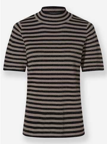 Heine Streifenpullover in schwarz-taupe-gestreift