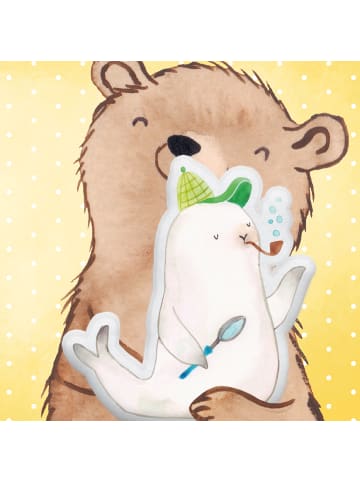 Mr. & Mrs. Panda Plüschkissen Robbe Sherlock ohne Spruch in Weiß