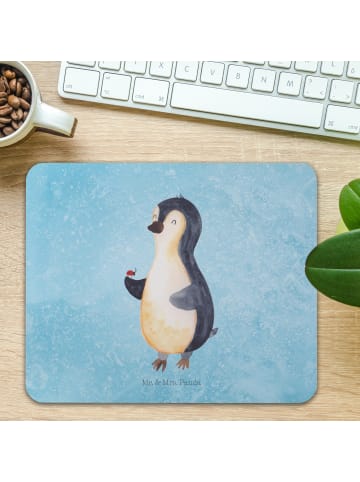 Mr. & Mrs. Panda Mouse Pad Pinguin Marienkäfer ohne Spruch in Eisblau