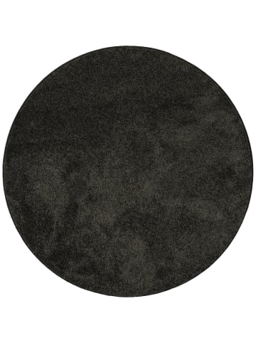 Snapstyle Hochflor-Teppich Mona Rund in schwarz