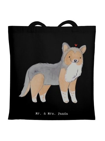 Mr. & Mrs. Panda Tote Bag Shetland Sheepdog Moment ohne Spruch in Schwarz
