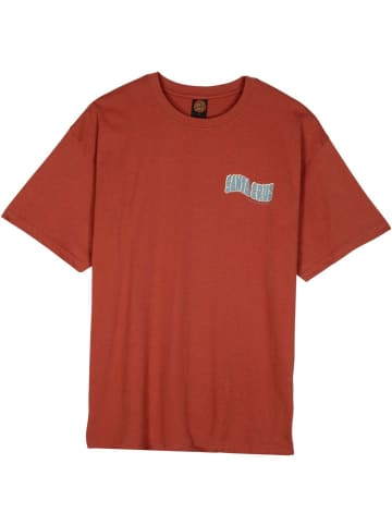 Santa Cruz T-Shirt "Tiki Hand Strip T-Shirt" in Braun