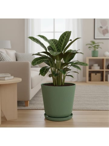 relaxdays 2x Blumentopf in Salbei - (H) 20 x Ø 20 cm