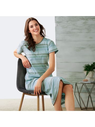 REDBEST Single-Jersey Nachthemd in hellblau/grau