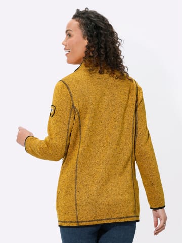 WITT WEIDEN Strick-Fleecejacke in ocker-schwarz-gemustert