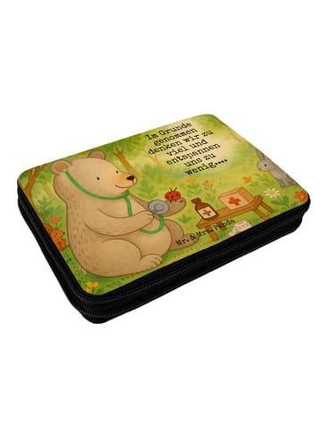 Mr. & Mrs. Panda Bleistiftetui Bär Arzt Design mit Spruch in Weiß