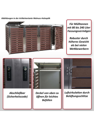 MCW 4er Mülltonnenverkleidung K14, Anthrazit