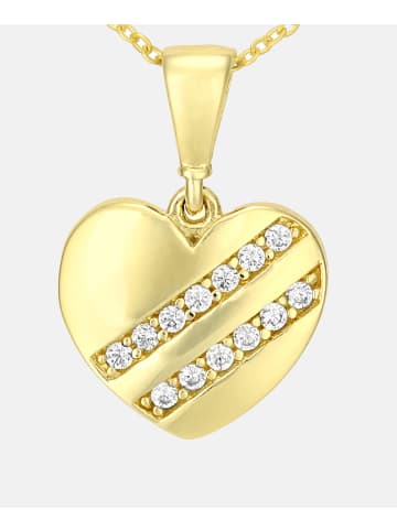 Vanlere Halskette mit Anhänger aus 375 Gelbgold mit Zirkonia Herz-Design