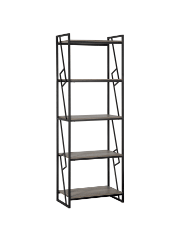 Beliani Bücherregal FORRES in Braun/Schwarz - (W) 64 x (H) 184 x (L) 40 cm