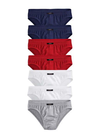 H.I.S Slip in marine, rot, weiß, grau-meliert