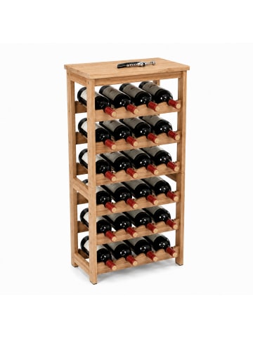 relaxdays Weinregal in Natur - (B)40 x (H)82 x (T)24 cm