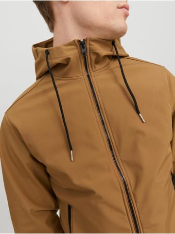 Jack & Jones Softshell Jacke mit Kapuze Trekking Outdoor Blouson JJEBASIC in Braun-2