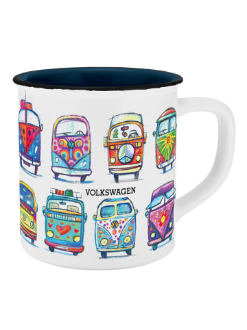 Geda Labels Tasse VW Sketch Emaille-Optik 400ml in Weiß - 400ml