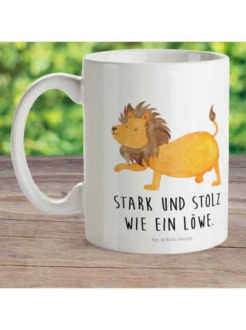 Mr. & Mrs. Panda Kindertasse Sternzeichen Löwe mit Spruch in Weiß