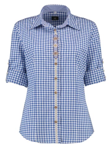 OS-Trachten Trachtenbluse Flosa in mittelblau