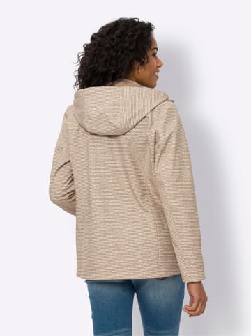 Sieh an! Softshell-Jacke in sesam-sand-bedruckt