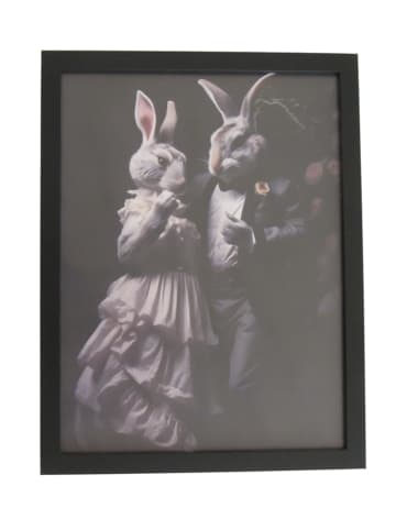 MeinVIPShop Ostern Hasen Bild 43 x 33cm gerahmt schwarz Design 2