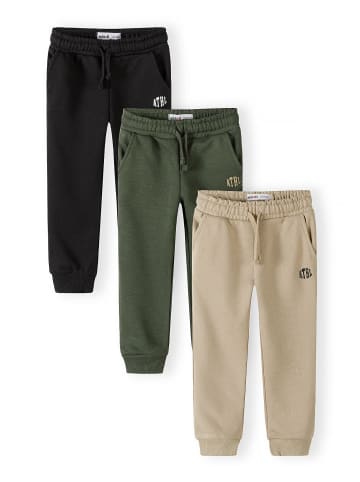 Minoti 3-er Pack Jogger Pants 29FLEECE203 in schwarz