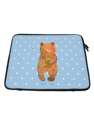 Mr. & Mrs. Panda Laptop Tasche Bär Honig ohne Spruch in Blau Pastell