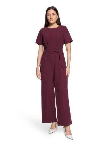 BETTY & CO Jumpsuit mit Bindegürtel in Dark Aubergine