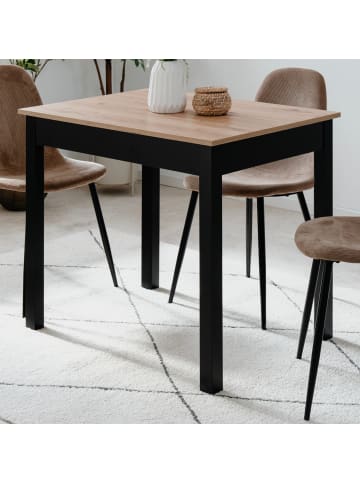 Furn.Design Esstisch Eiche Artisan, schwarz 90 x 67 cm, Küchentisch in modernem Design