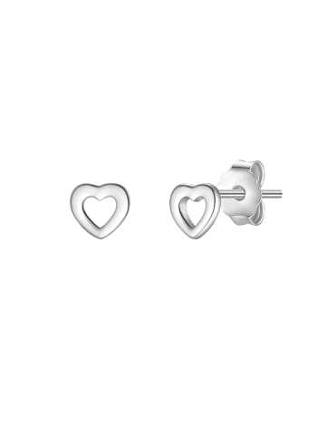 Glanzstücke München Ohrstecker Herz aus Sterling Silber in silber