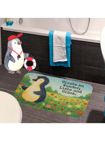 Mr. & Mrs. Panda Duschvorleger Pinguin Marienkäfer Design mit Sp... in Weiß