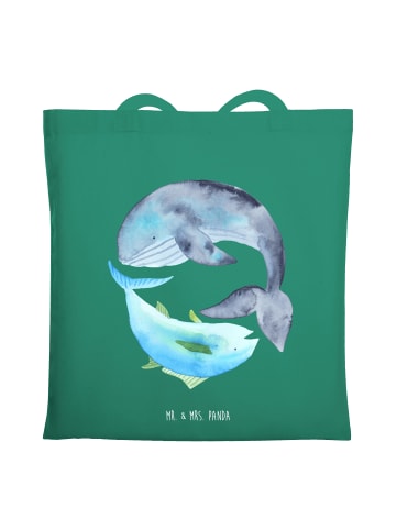 Mr. & Mrs. Panda Schultertasche Walfisch Thunfisch ohne Spruch in Mint