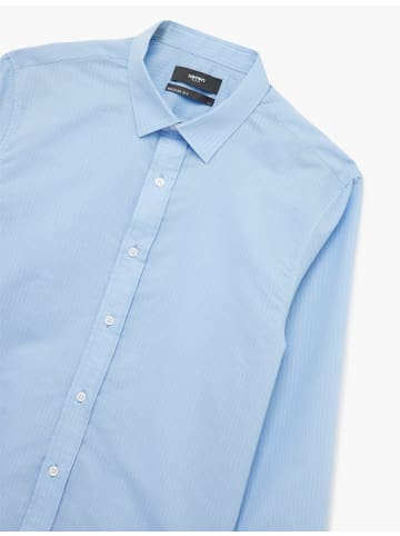 KOTON SHIRTS LS BSC in Blau Gestreift