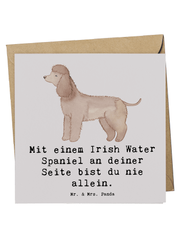 Mr. & Mrs. Panda Deluxe Karte Irish Water Spaniel Begleiter mit ... in Grau Pastell