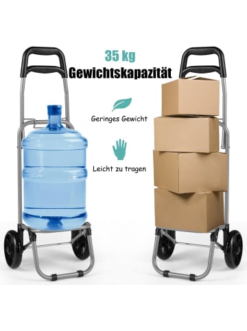 COSTWAY 35L Einkaufstrolley klappbar in Grau