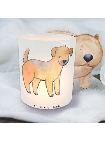 Mr. & Mrs. Panda Kerzen Windlicht Border Terrier Lebensretter oh... in Transparent