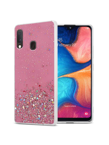 cadorabo Hülle für Samsung Galaxy A10e / A20e Glitter in Rosa mit Glitter